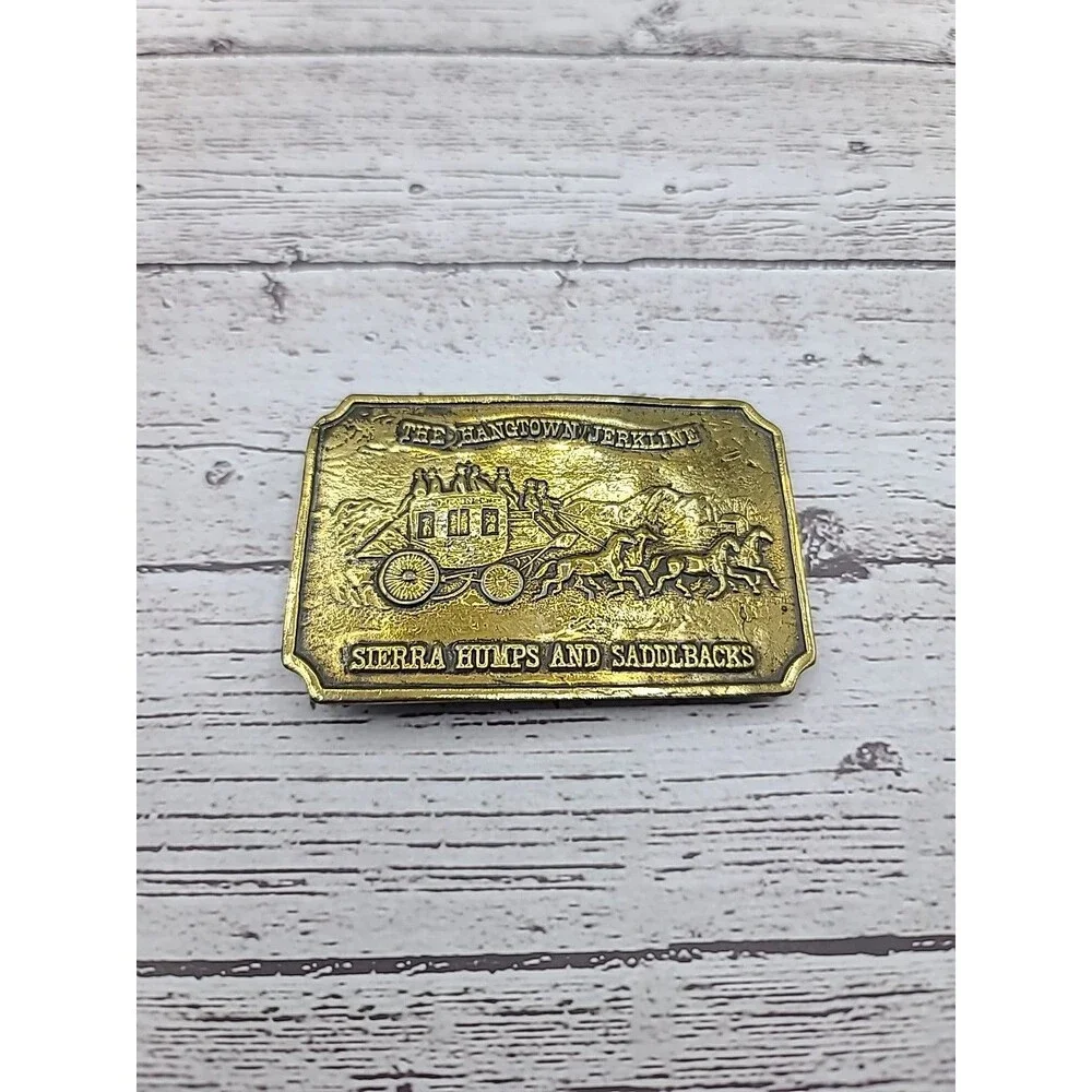 The Hangtown Jerkline Sierra Humps & Saddlebacks Cowboys Stage Coach Belt Buckle